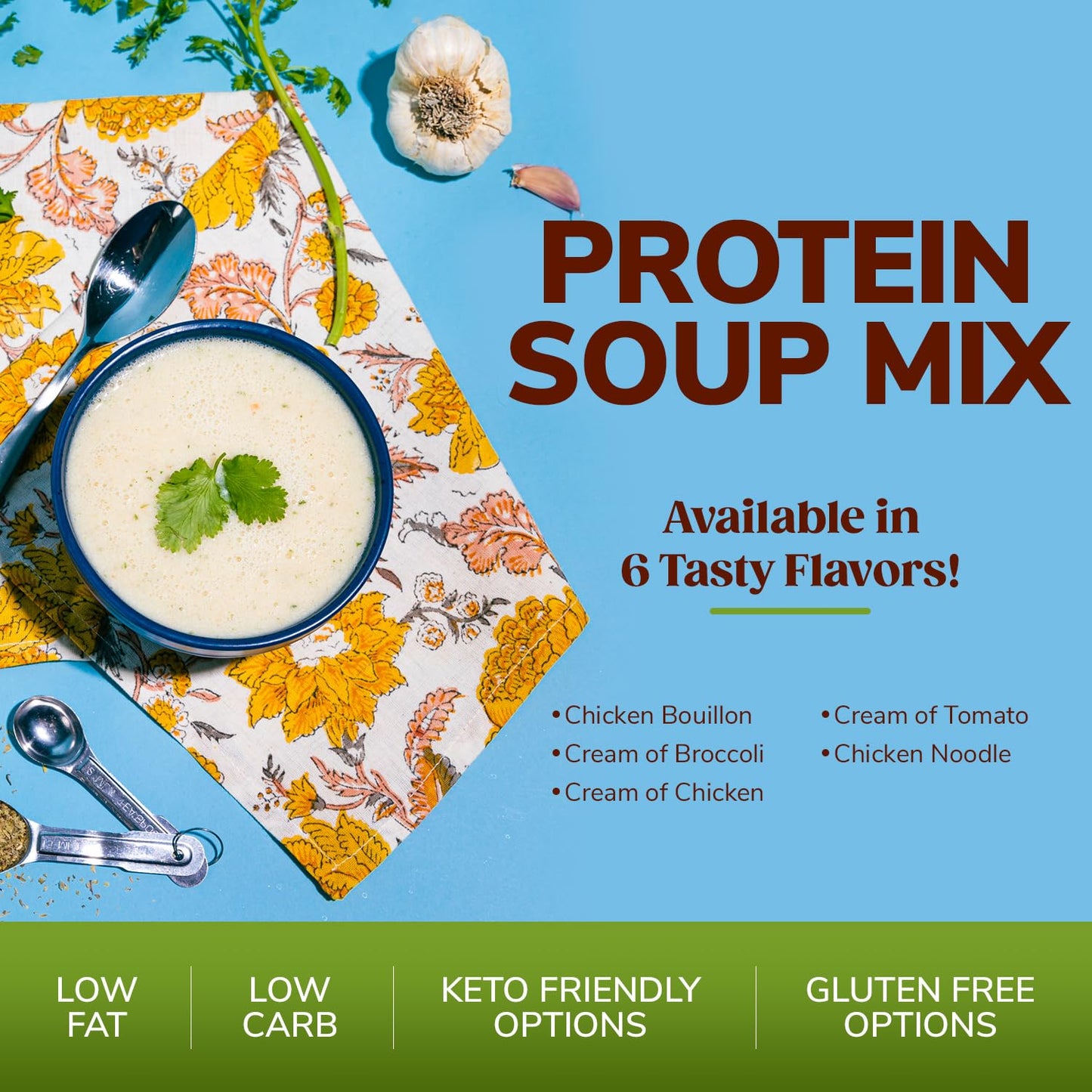 Bariwise Protein Soup Mix, Chicken Bouillon, Gluten Free, Low Carb & Keto Friendly (7Ct)