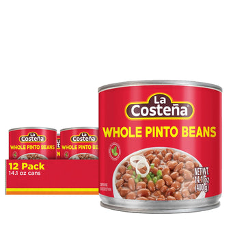 La Costea Whole Pinto Beans - Ready-to-Eat Canned Pinto Beans for Mexican Food, Vegetarian Chili Ingredients, Bean Dip, Bean Bur