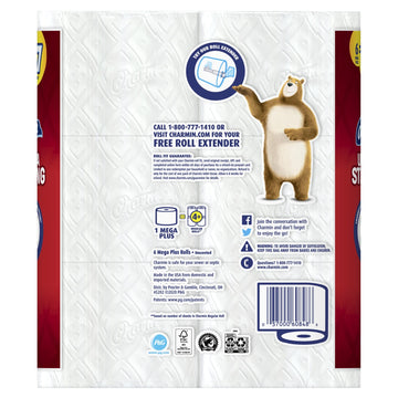 Charmin Ultra-Strong 2-Ply Toilet Paper, 297 Sheets Per Roll, Pack Of 6 Mega Rolls