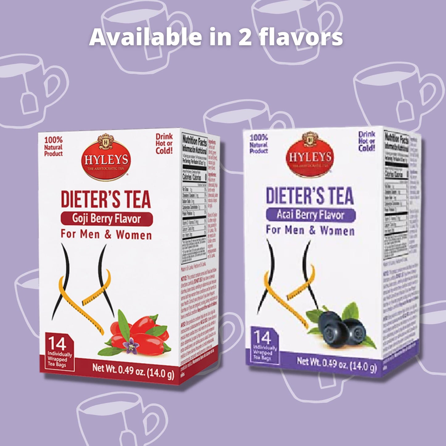Hyleys Dieter'S Tea With Acai Berry Flavor - 14 Tea Bags - Slimming Weight Loss Detox Cleanse Tea