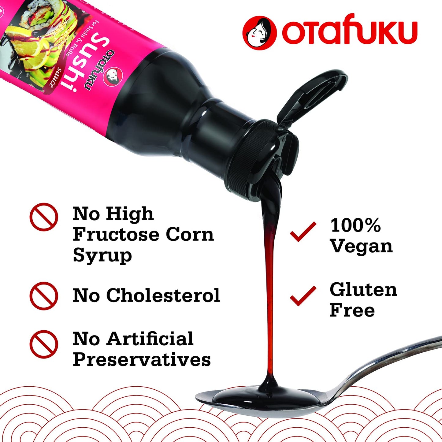 Otafuku Sushi Eel Sauce For Sushi Rolls, Japanese Unagi Sauce Gluten Free, 15 Oz (6 Pack)