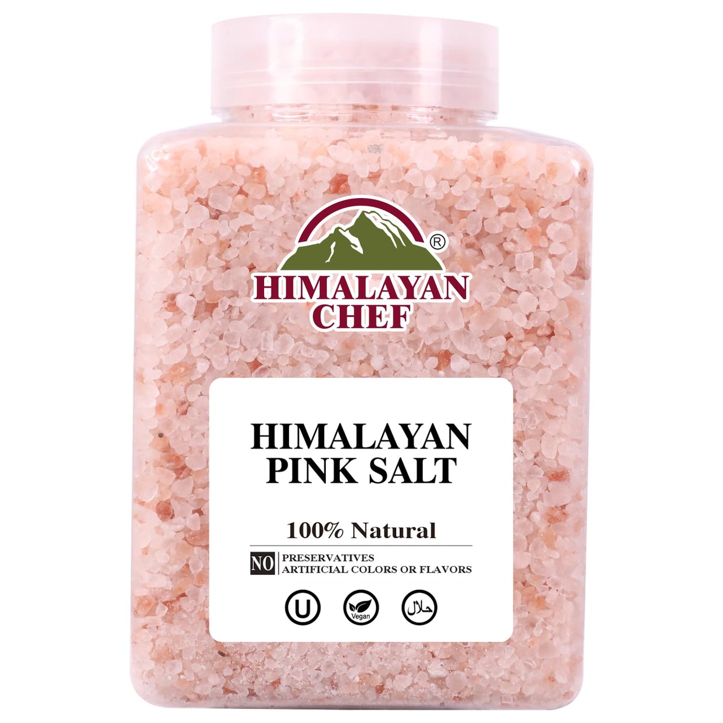 Himalayan Chef Himalayan Pink Salt Coarse, Enhance Taste & 100% Natural-Coarse Grain, Plastic Jar 80oz