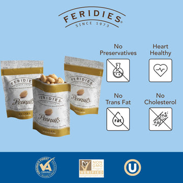 FERIDIES Salted Peanuts - 10 Pack, 3 Ounce - Value Pack, 38--01-S002