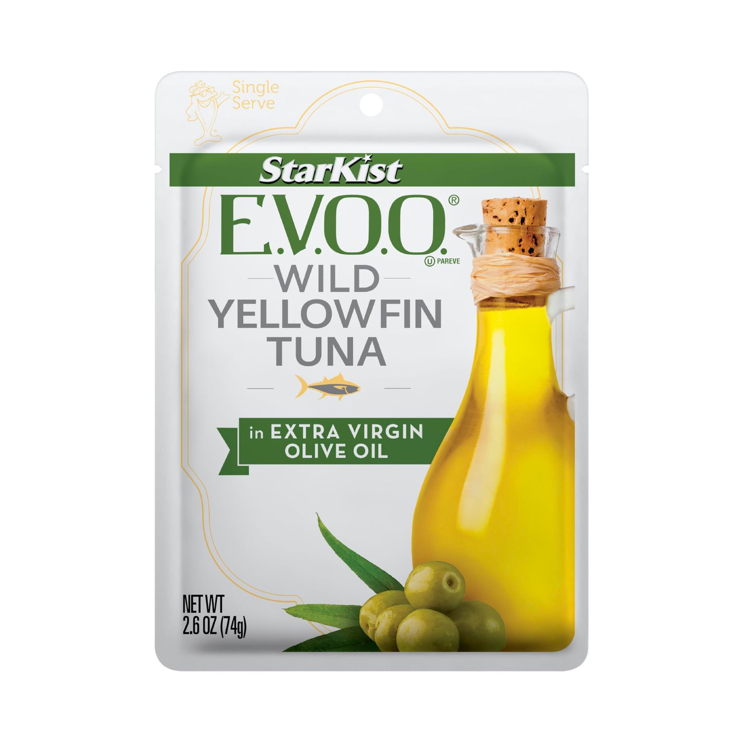 Starkist E.V.O.O. Yellowfin Tuna In Extra Virgin Olive Oil, 2.6 Oz, Pack Of 24
