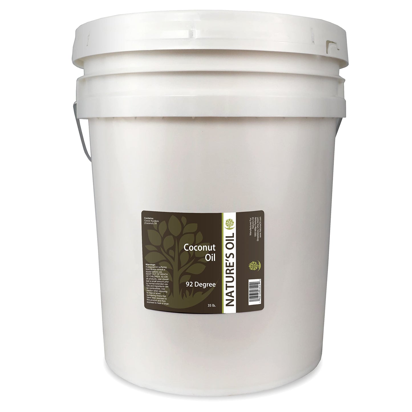 Nature's Oil Coconut 92 Degree, Naturally Refined, 35lbs (5 Gallon)