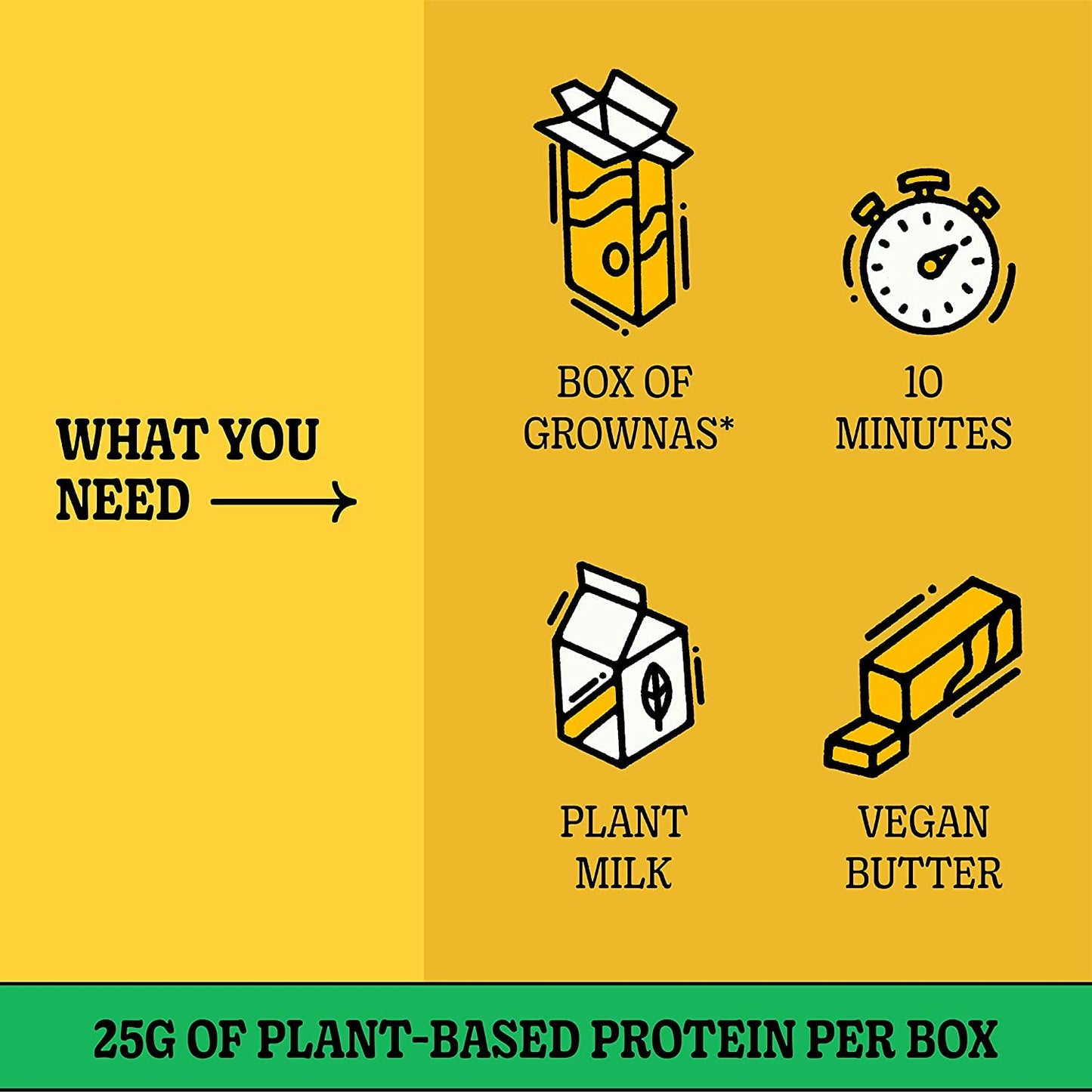 Grownas Vegan Mac & Cheese, 10 Pack - Dairy-Free, High Protein Snack, Easy To Prepare, Made With Coconut & Wheat, Suitable For V