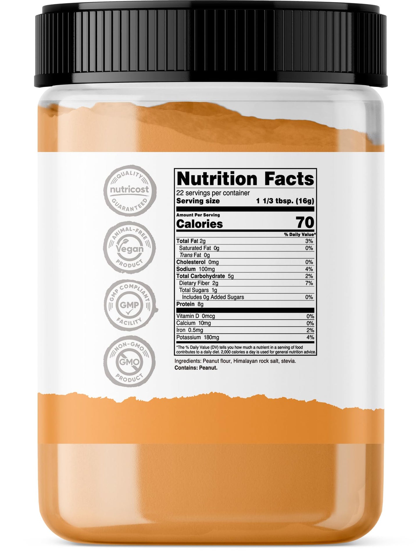 Nutricost Peanut Butter Powder - No Sugar Added, Non-GMO, 12.6 oz