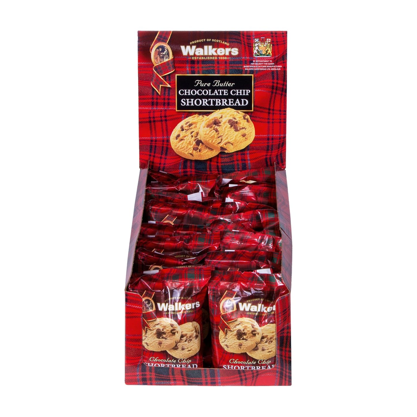 Walker'S Shortbread Chocolate Chip Cookies, Pure Butter Shortbread Cookies, 1.4 Oz Snack Packs (Pack Of 20)