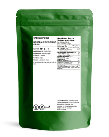 Food To Live Cashew Pieces, 1 Pound - Kosher, Raw, Vegan, Paleo Friendly, Unsalted, Unroasted, Bulk, Rich In Selenium, Zinc, Mag
