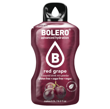 Bolero- Sugar Free Drink Mix Packets Red Grape Fruit Flavors | Powdered Flavored Water Packets | 36 Small Sachet On The Go Packe