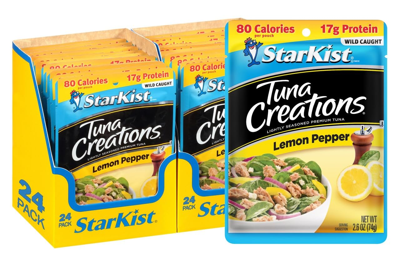 Starkist Tuna Creations, Lemon Pepper, Packaging May Vary, 2.6 Oz, Pack Of 24