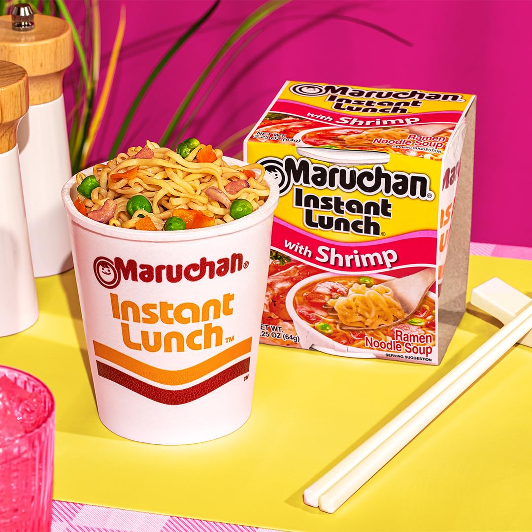 Maruchan Instant Lunch Shrimp Flavor, 2.25 Oz(Pack Of 12)