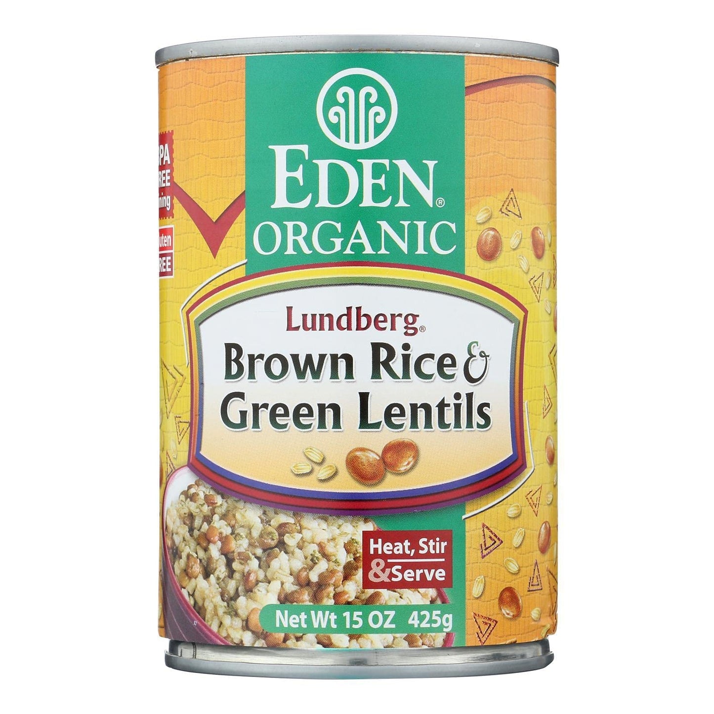 Eden Organic Brown Rice & green Lentils 15-Ounce cans (Pack of 12) ( Value Bulk Multi-pack)