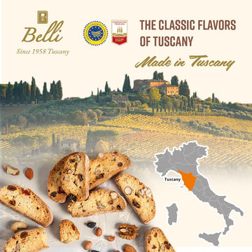 Belli Italian Figs Biscotti - Traditional Semi Soft Biscuits from Tuscany, Italy
