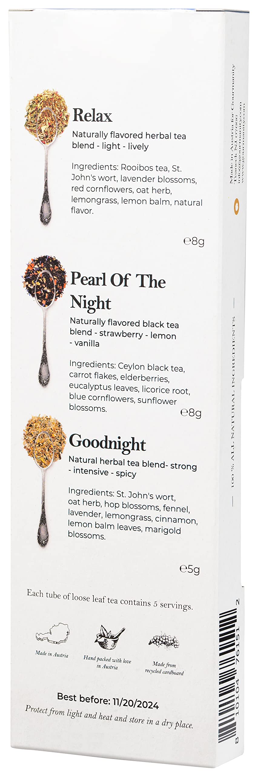 Gourmanity Bedtime Tea Sampler Gift Set, Naturally Calming Herbal Blends, Warm Up And Snuggle Down With Our 3 Sleepy Tea Flavors