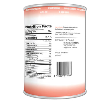 Chavi Freeze-Dried Strawberry Banana | Healthy Superfood | No Added Sugars Or Preservatives | Non-Gmo, Vegan, Gluten-Free | Long