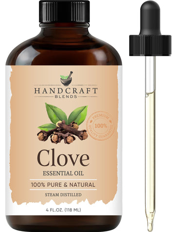 Handcraft Clove Essential Oil - 100% Pure And Natural - Premium Therapeutic Grade With Premium Glass Dropper - Huge 4 Fl. Oz