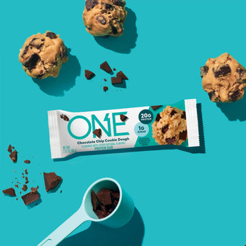 ONE Protein Bars, NEW Recipe Chocolate Chip Cookie Dough, Gluten Free Protein Bars with 20g Protein and 1g Sugar, Pantry Staples