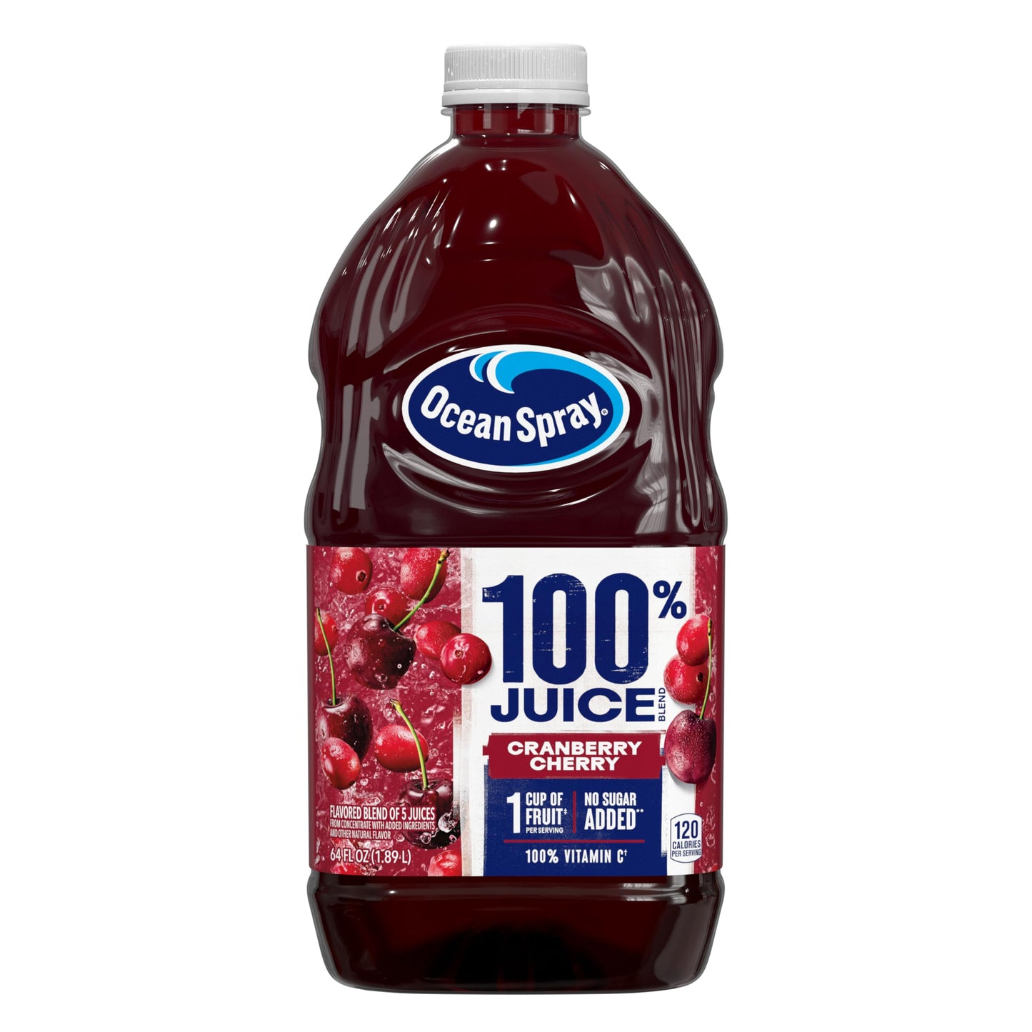 Ocean Spray 100% Juice Cranberry Cherry Juice Blend 64 Fl Oz Bottle (Pack Of 1)