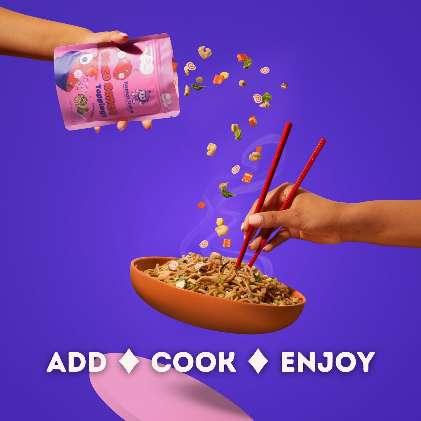 Dried Ramen Toppings - Seafood Mix Ramen Toppers For Noodles That Include Dry Ramen Toppings With Fish Cake - (Small Size, 3 Oz)