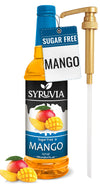 Syruvia Sugar Free Mango Syrup With Syrup Pump Dispenser - Mango Syrup Flavor, 25.4 fl oz - Perfect for Cocktails, ice Tea, Dess