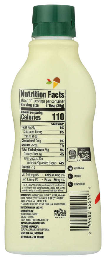 365 by Whole Foods Market Organic Chocolate Syrup, 15.8 Fl Oz