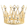 Janou Crown Tiara Cake Topper Crystal Children Hair Ornaments For Wedding Birthday Baby Shower Party Cake Decoration (Gold)