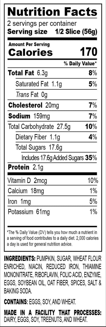 Nadel - Naturally Delicious Pumpkin Spice Bread Slices, 16 Pack, Sweet Breads & Cakes Breakfast Bar, Back To School Lunch Snack.