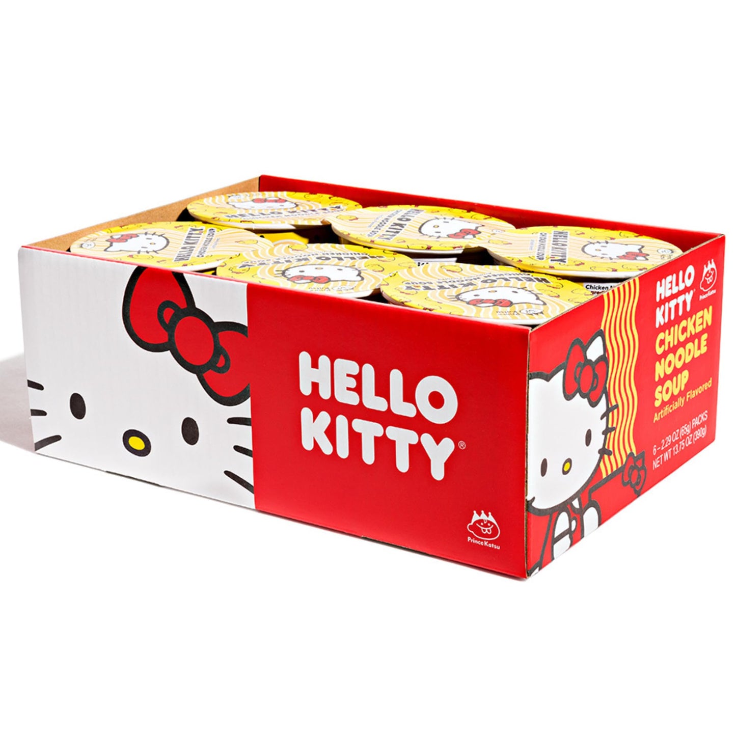 Hello Kitty Vegan Ramen Noodle Cup | 6 Pack Chicken Flavor | Premium Microwaveable Ramen Soup Mix, Asian Snacks