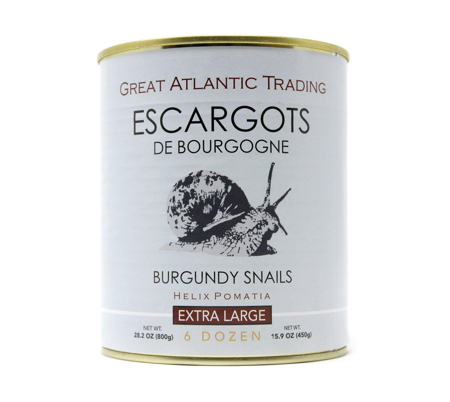 Escargots - 72 Pieces of Organic Helix Burgundy Snails - ''Land Lobster'' 1.76 lbs (800 Grams)