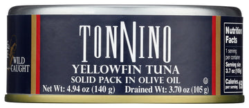 Tonnino Yellowfin Tuna In Olive Oil, Wild Caught, Non-Gmo, Canned, 4.94 Oz (Olive Oil, 1)