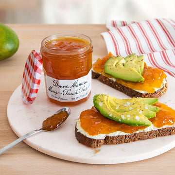 Bonne Maman Mango-Peach Preserves, 13 Oz Glass Jars (Pack Of 3) - Non-Gmo, Made With Simple Ingredients