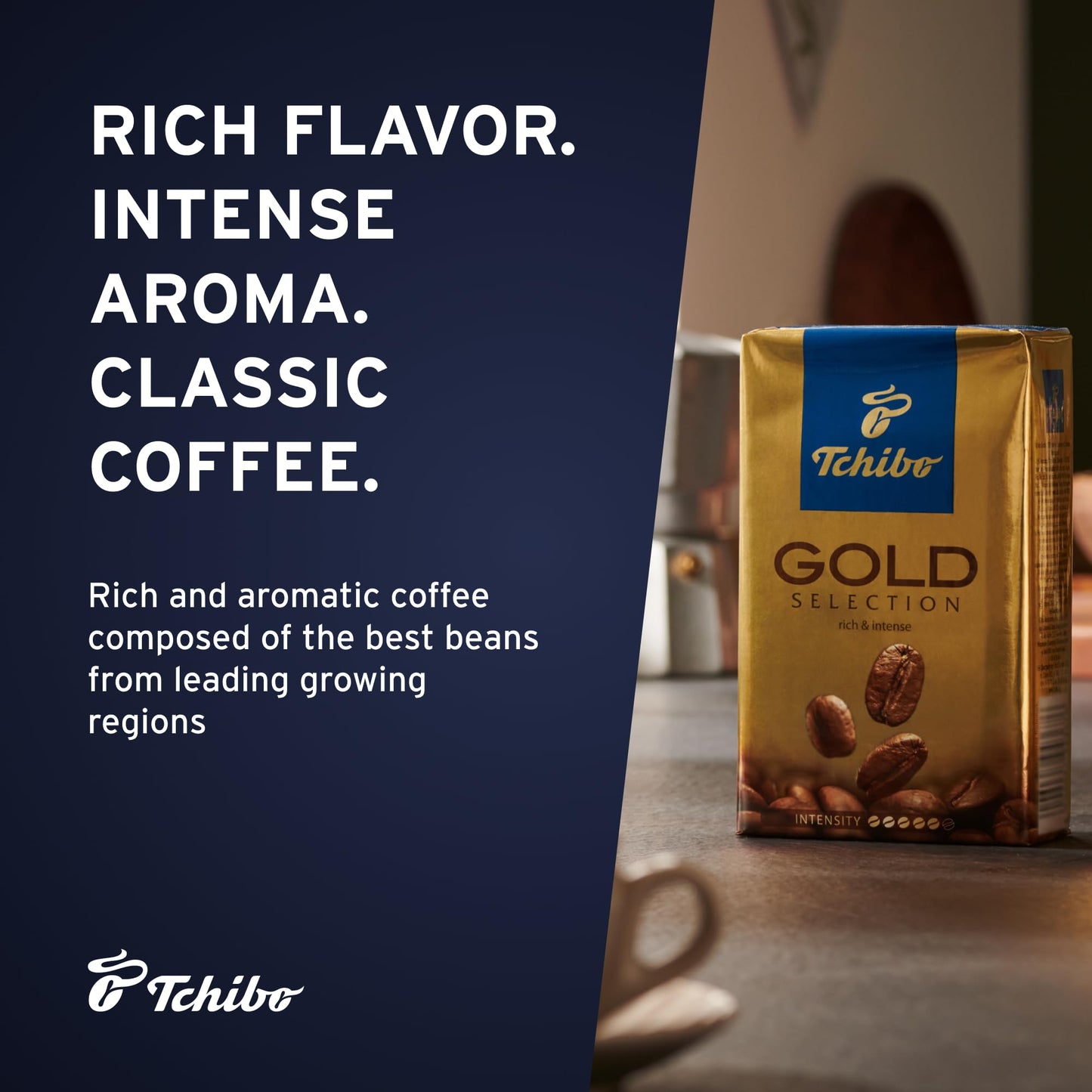 Tchibo Gold Selection Ground Coffee 8.8Oz/250G Each (Pack Of 2)