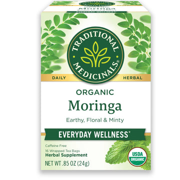 Traditional Medicinals Tea, Organic Moringa, Everyday Wellness, With Spearmint & Sage, 16 Tea Bags