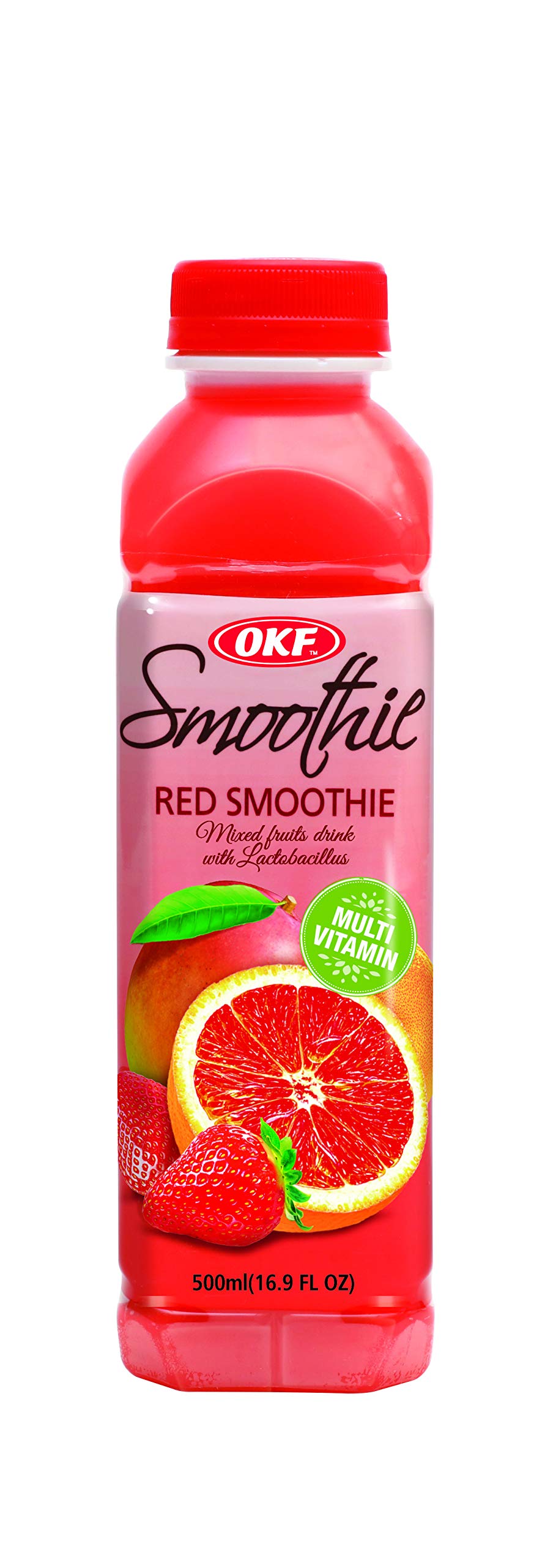 OKF Smoothie Multi Vitamin Drink, 16.9 Fl Oz, Pack of 6, Red