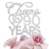 Bling Crystal Cheers To 90 Years Cake Topper - Best Keepsake 90Th Birthday Or Anniversary Decor Party Decorations Silver