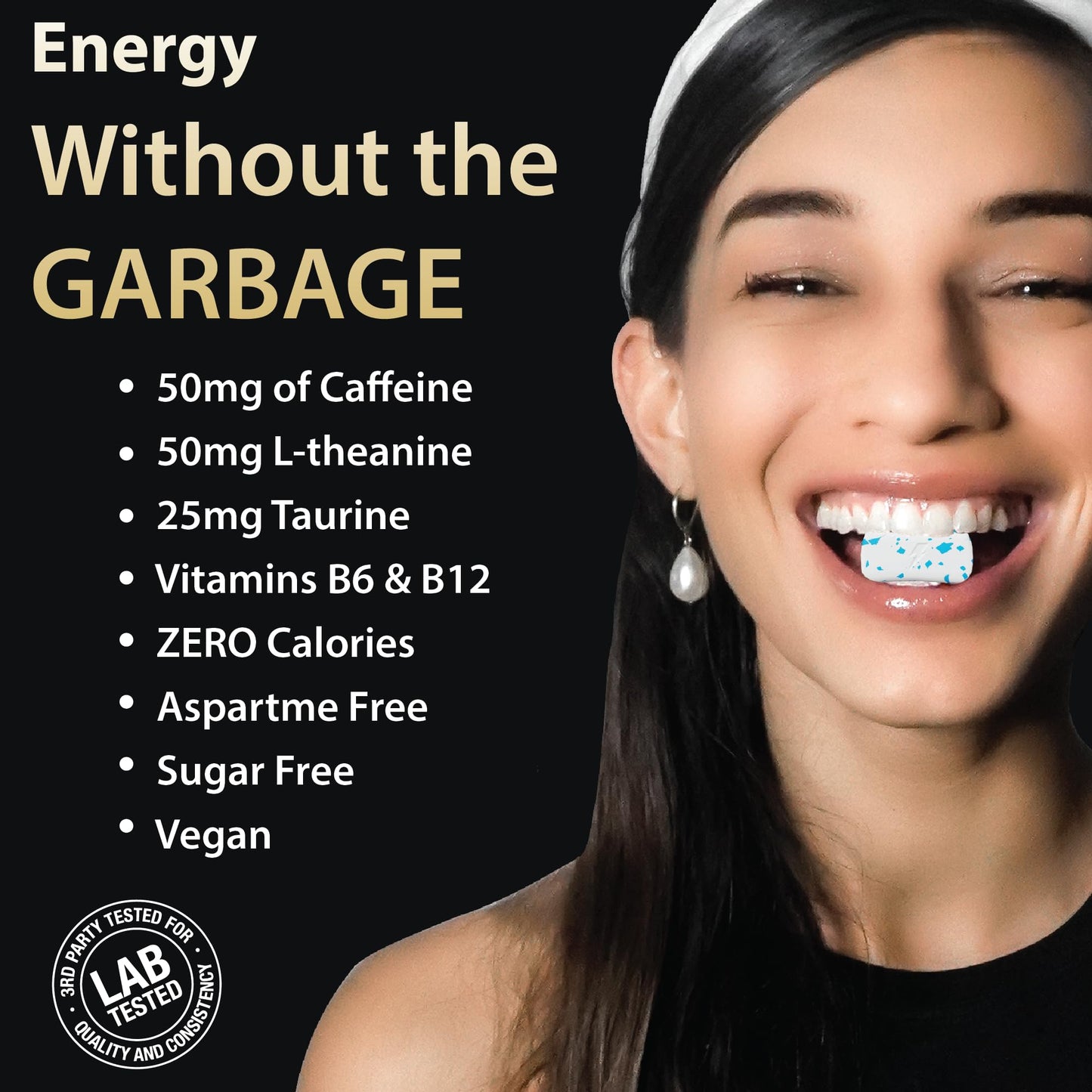 Dialed Gum Caffeine Gum 50mg Sugar Free Focus dietary product Pack of 64 Caramel Macchiato Brown