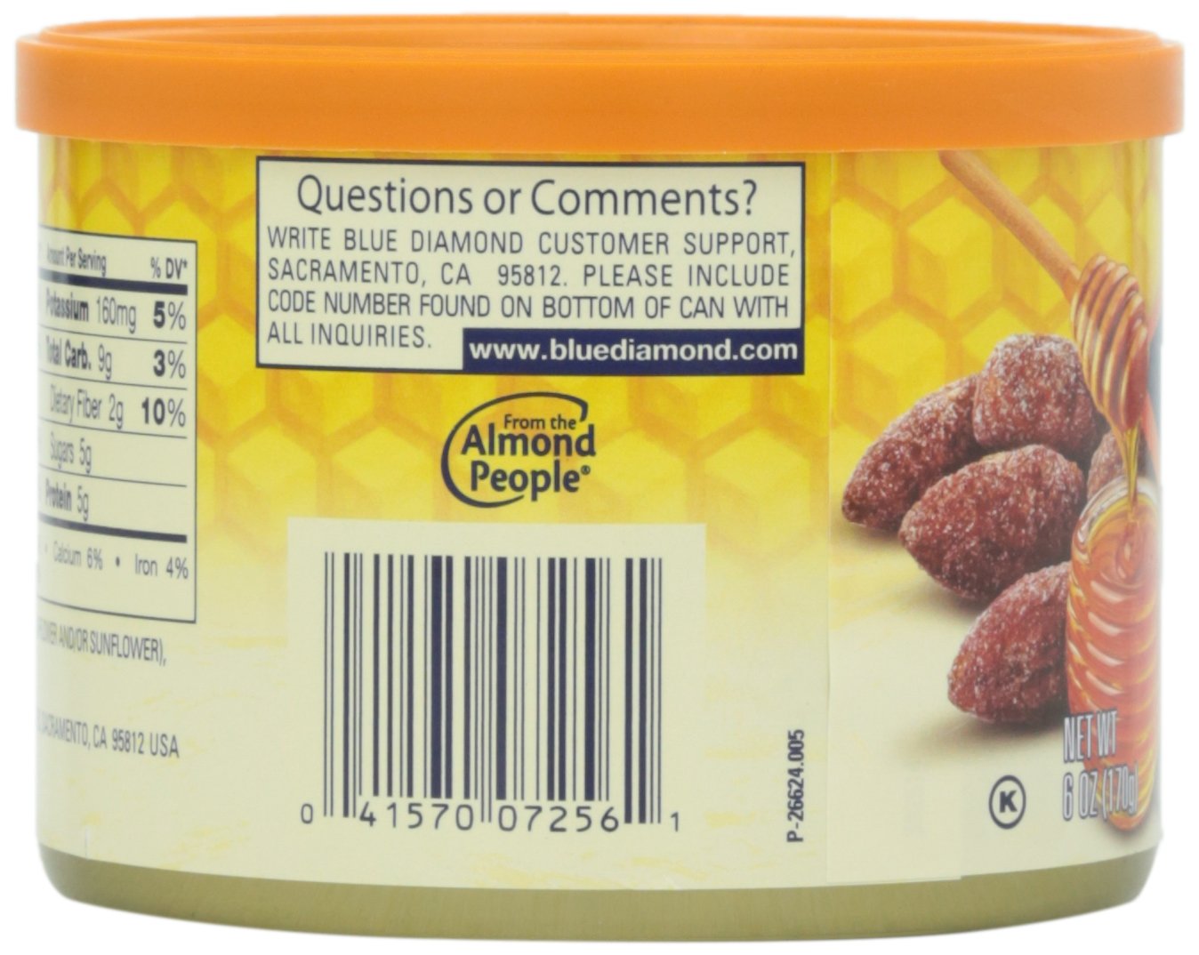 Blue Diamond Almonds Honey Roasted, 6 Ounce
