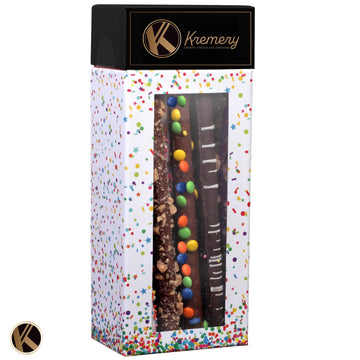 Nut Cravings Chocolate Covered Pretzel Rods Gift Basket - 10 Piece Set, Assorted Toppings, Kosher Dairy, USA Made