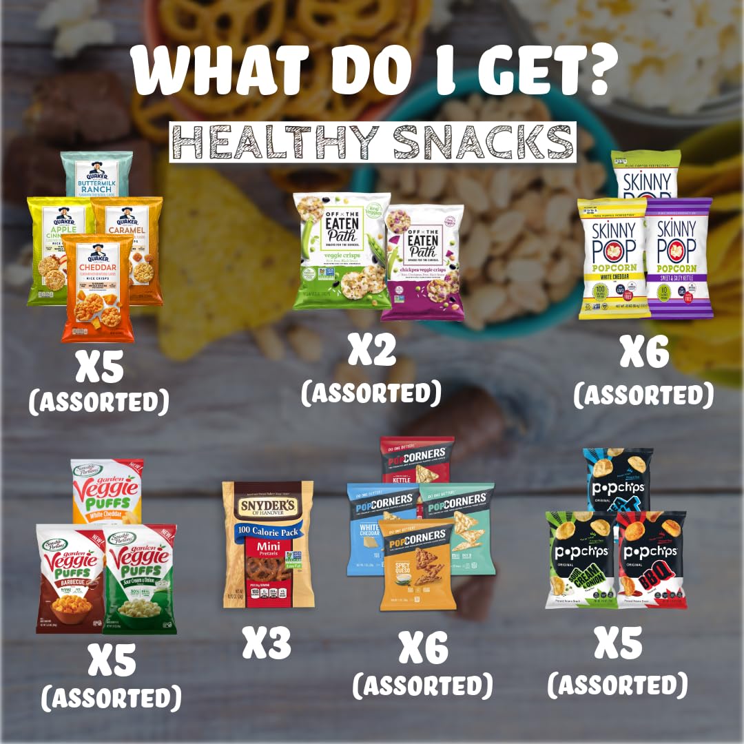 Healthy Snacks Variety Pack (30 Items) Bulk Assortment Of Healthy Chips, Popcorn & Crisps