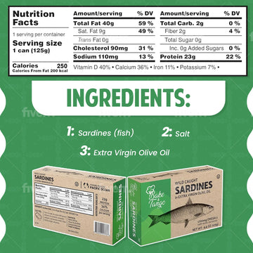 Bake And Tango - Sardines In Extra Virgin Olive Oil - 4.4Oz (Pack Of 12) | Rich In Omega-3, High-Protein, Wild-Caught, Non-Gmo,