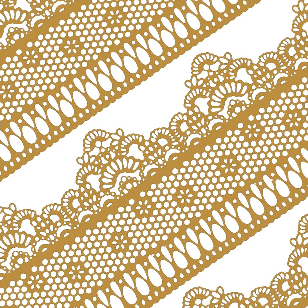 Funshowcase Ready To Use Edible Cake Lace Lattice With Small Daisy Golden 14-Inch 10-Piece Set