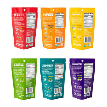 Mavuno Harvest Organic Dried Fruit Variety Pack | Dried Mango, Papaya, Pineapple, Banana, Jackfruit, & Tropical Mix | Healthy, V