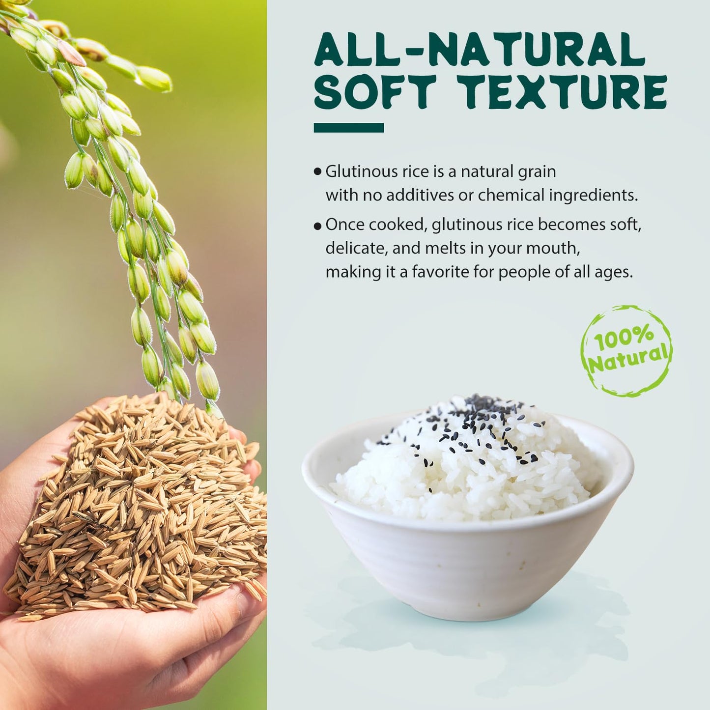 Soeos Sweet Sticky Rice 2Lbs, Premium Glutinous Rice, All Natural Gluten Free Sticky Rice For Desserts Or Rice Cakes, Rich In Fi