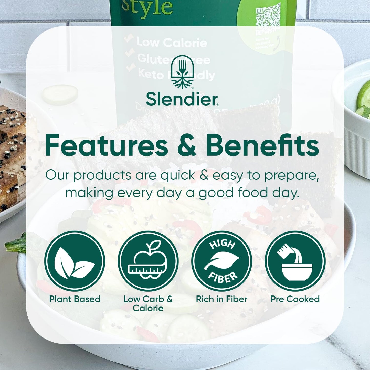 Slendier - Shirataki Variety Pack Of 6 | Low Carb Pasta | Fettuccine Noodles | Shirataki Rice | No Artificial Flavors |10 Calori