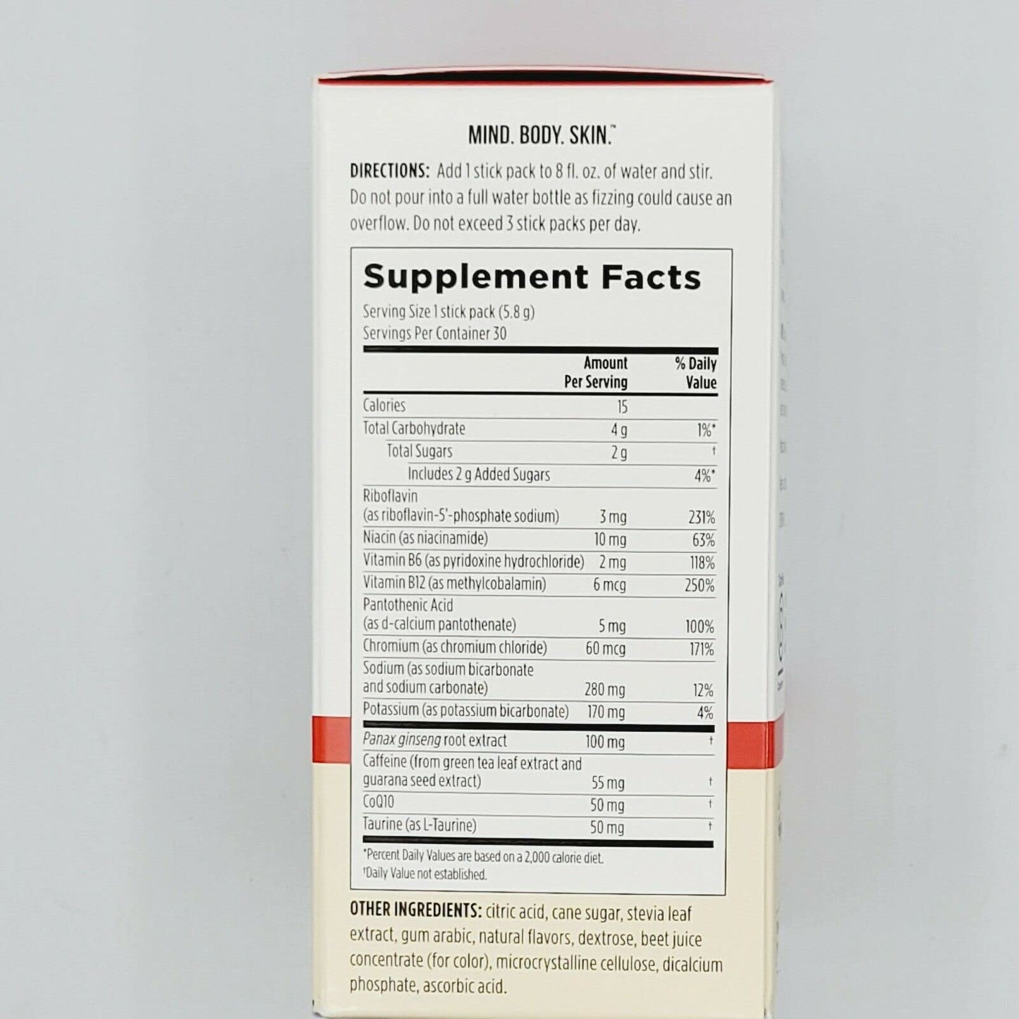 Energy Fizz Sticks Pomegranate Flavor.