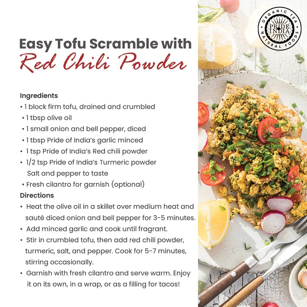 Pride Of India Red Chili Ground Spice - Pack of 6, 8oz Dual Sifter Jar, GMO/Gluten Free, Ideal for Gourmet & Savory Dishes