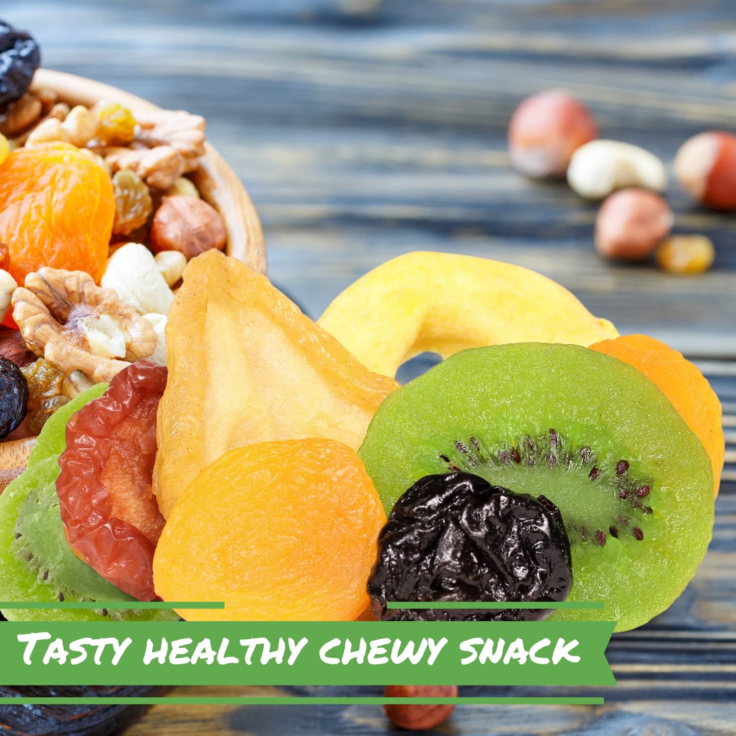 It's Delish Dried Mixed Fruit with Prunes, 2 lbs Bulk - Healthy Vegan Snack Mix of Prunes, Apricots, Kiwi, and More