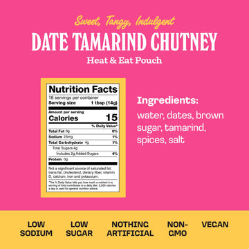 Brooklyn Delhi - Date Tamarind Chutney - Made With Sweet Dates, Fresh Ginger, And Tamarind - Vegan, Nothing Artificial - 9Oz