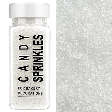 White Sanding Sugar Sprinkles, 4.6 oz Edible Sparkling Sugar Crystals for Baking Topping, Cupcakes, Cookies, Ice Cream & Cake De